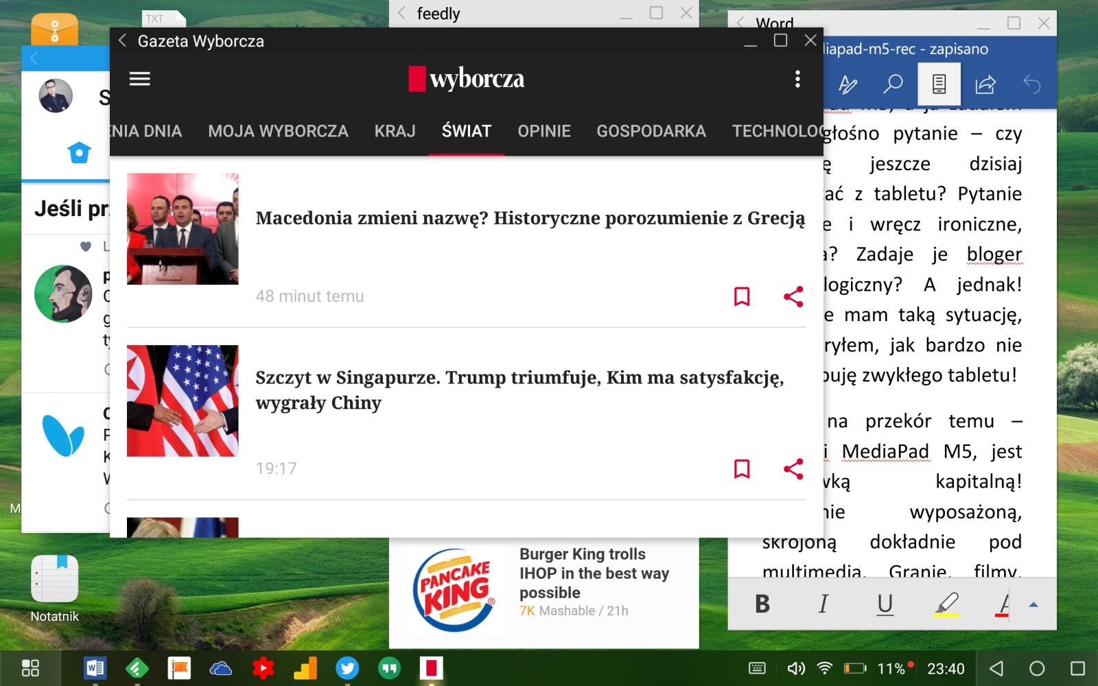 Huawei MediaPad M5 i Tryb Pulpitu - recenzja 90sekund.pl